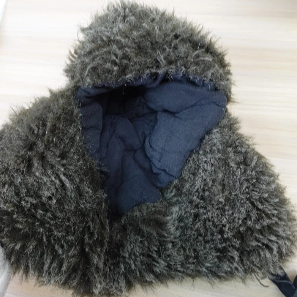 Trapper Hat Kids Green Reindeer Wool Aviator Faux Fur Trim Winter BLACK RIVET